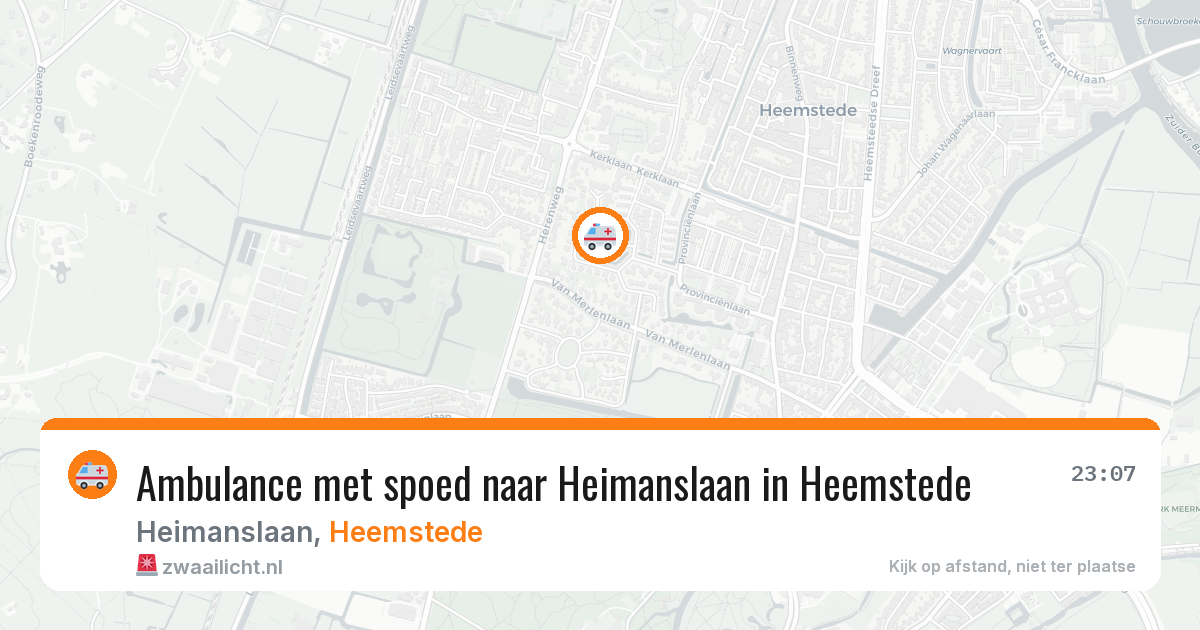 Ambulance met spoed naar Heimanslaan in Heemstede — 9 mei 2026