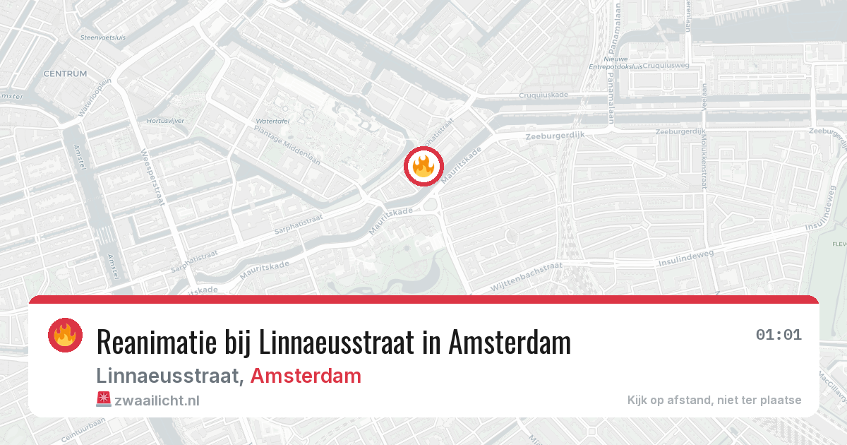 Reanimatie bij Linnaeusstraat in Amsterdam — 1 jul 2026