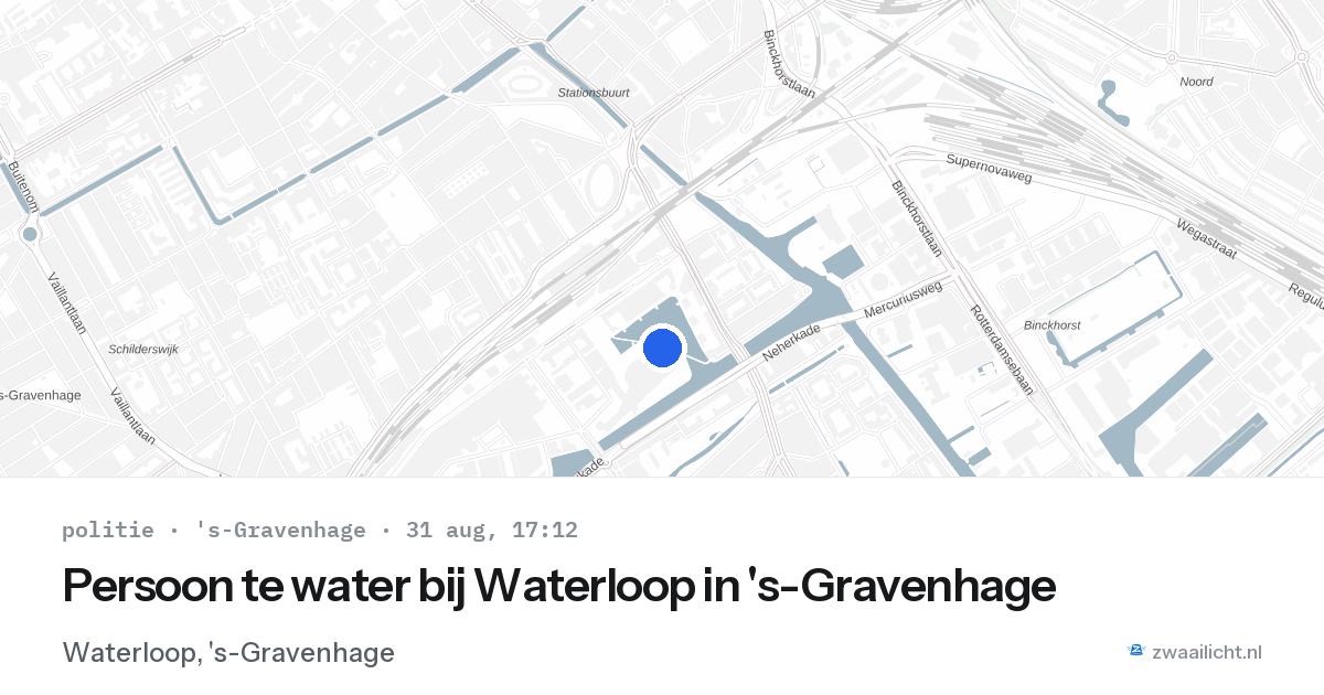 Persoon te water bij Waterloop in 's-Gravenhage — 31 aug 2026