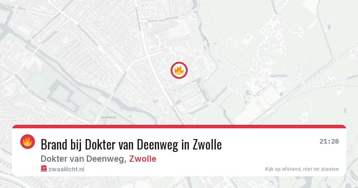 Brand bij Dokter van Deenweg in Zwolle — 8 apr 2026