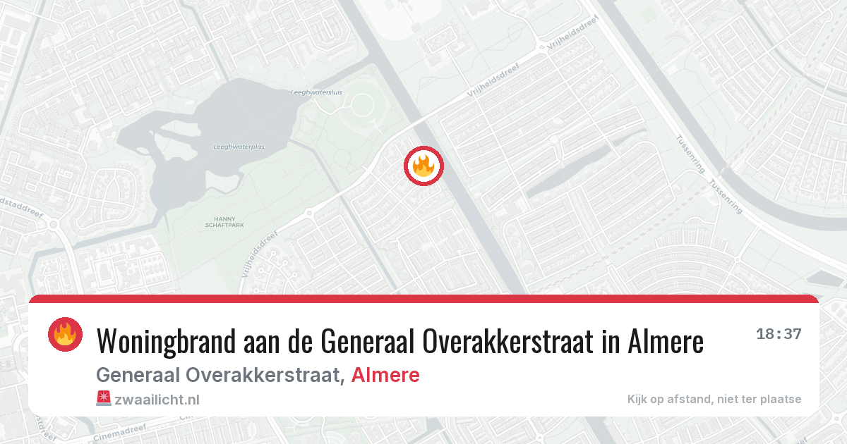 Woningbrand aan de Generaal Overakkerstraat in Almere — 6 mei 2026