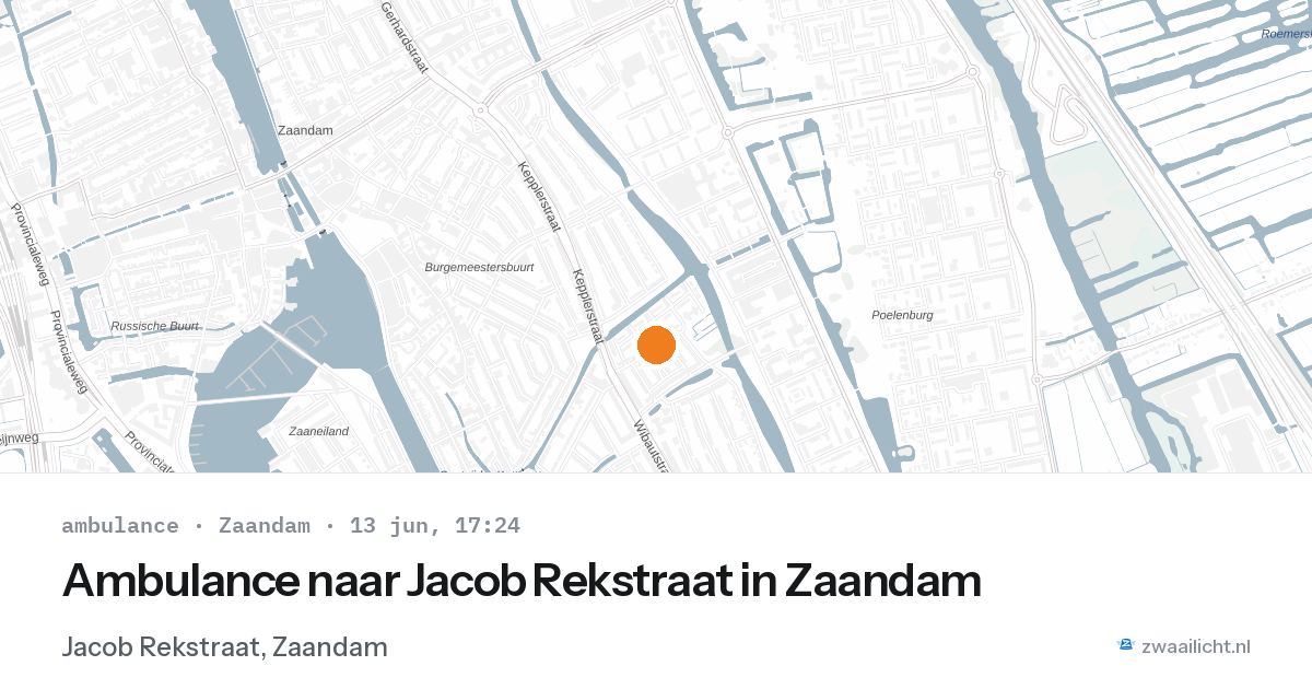 Ambulance naar Jacob Rekstraat in Zaandam — 13 jun 2026