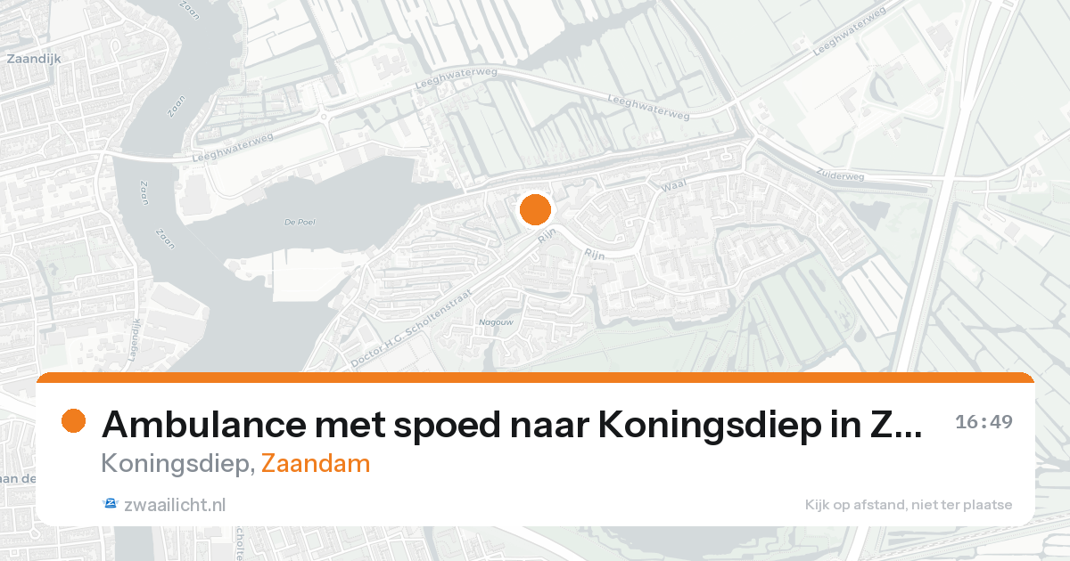 Ambulance met spoed naar Koningsdiep in Zaandam — 17 aug 2026