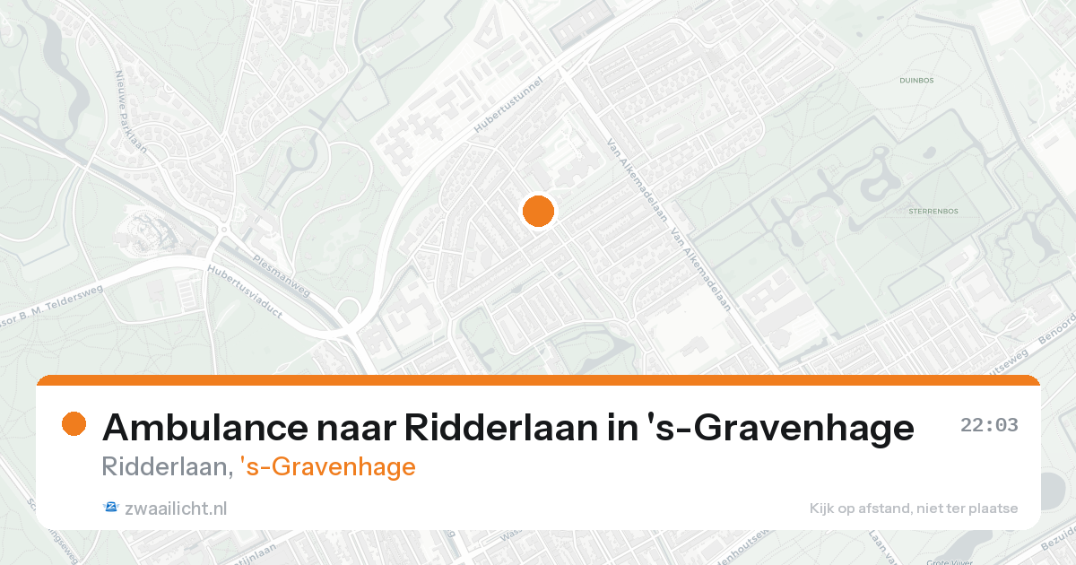 Ambulance naar Ridderlaan in 's-Gravenhage — 24 aug 2026