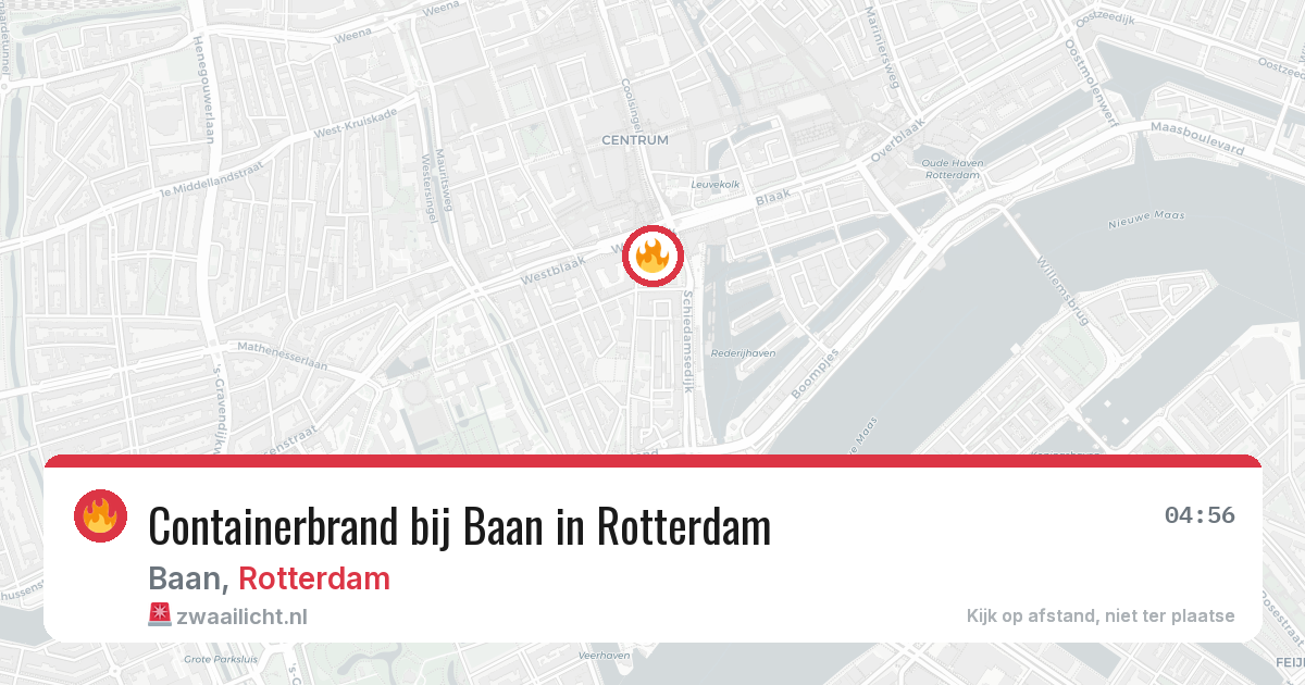 Containerbrand bij Baan in Rotterdam — 13 jun 2026