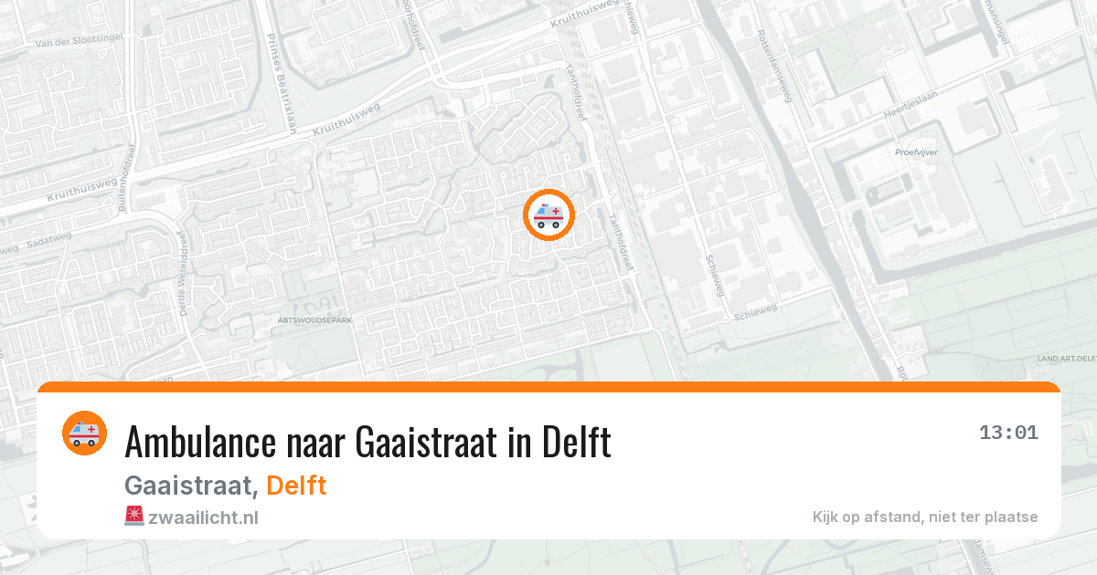 Ambulance naar Gaaistraat in Delft — 14 mei 2026