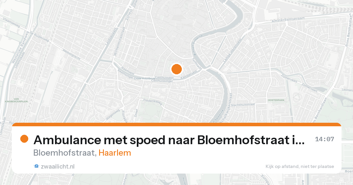 Ambulance met spoed naar Bloemhofstraat in Haarlem — 19 aug 2026