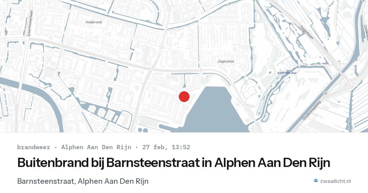 Buitenbrand bij Barnsteenstraat in Alphen Aan Den Rijn — 27 feb 2026