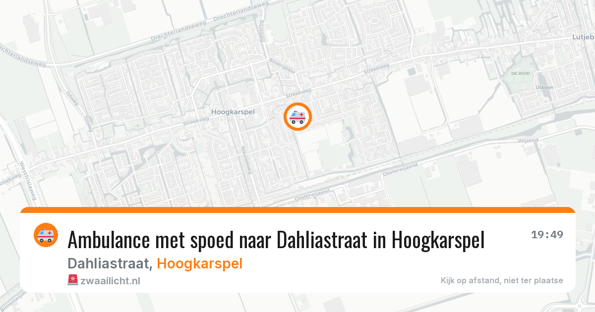 Ambulance met spoed naar Dahliastraat in Hoogkarspel — 19 apr 2026
