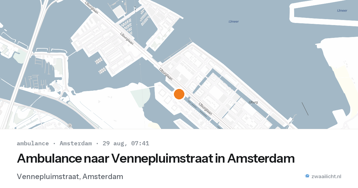 Ambulance naar Vennepluimstraat in Amsterdam — 29 aug 2026