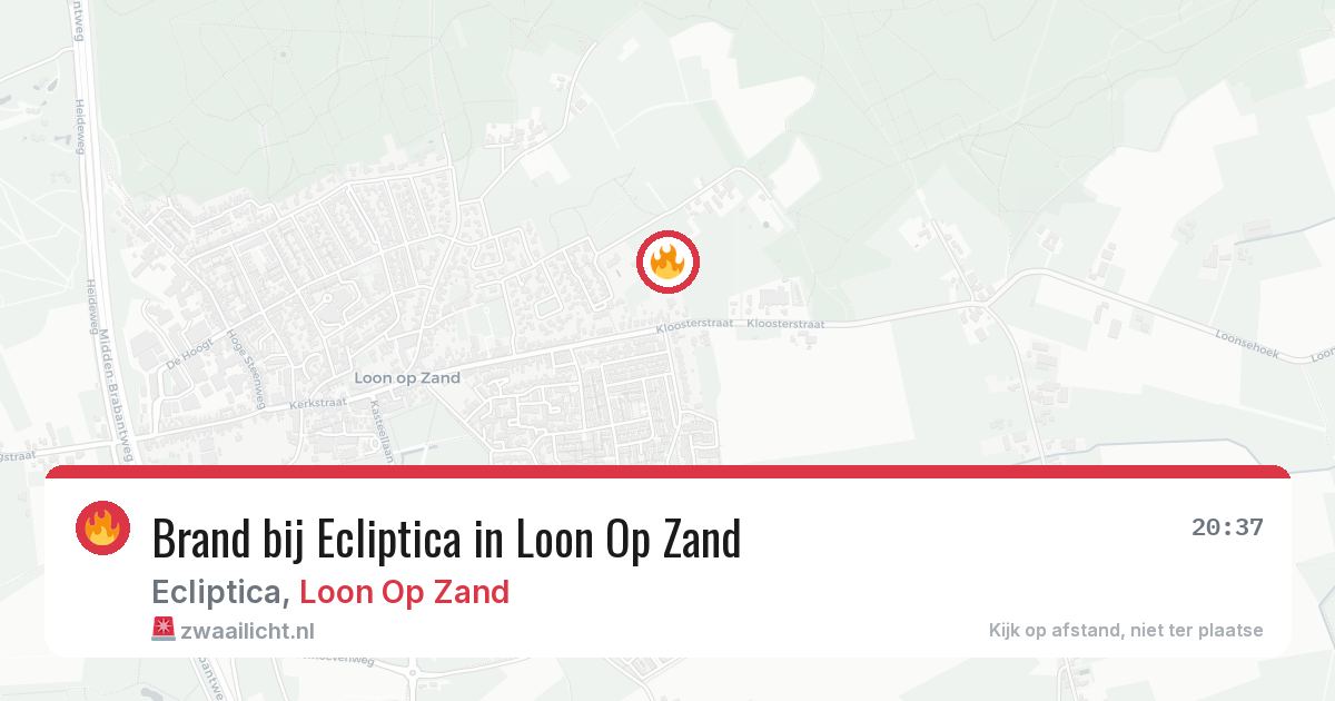 Brand bij Ecliptica in Loon Op Zand — 9 mei 2026