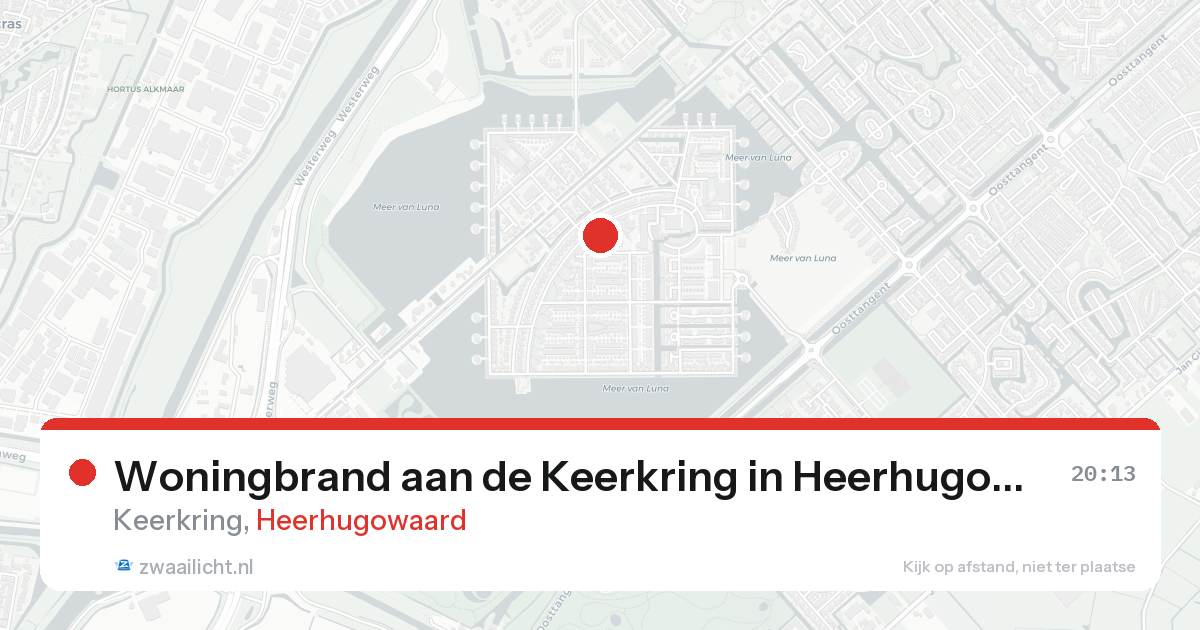 Woningbrand aan de Keerkring in Heerhugowaard — 20 aug 2026