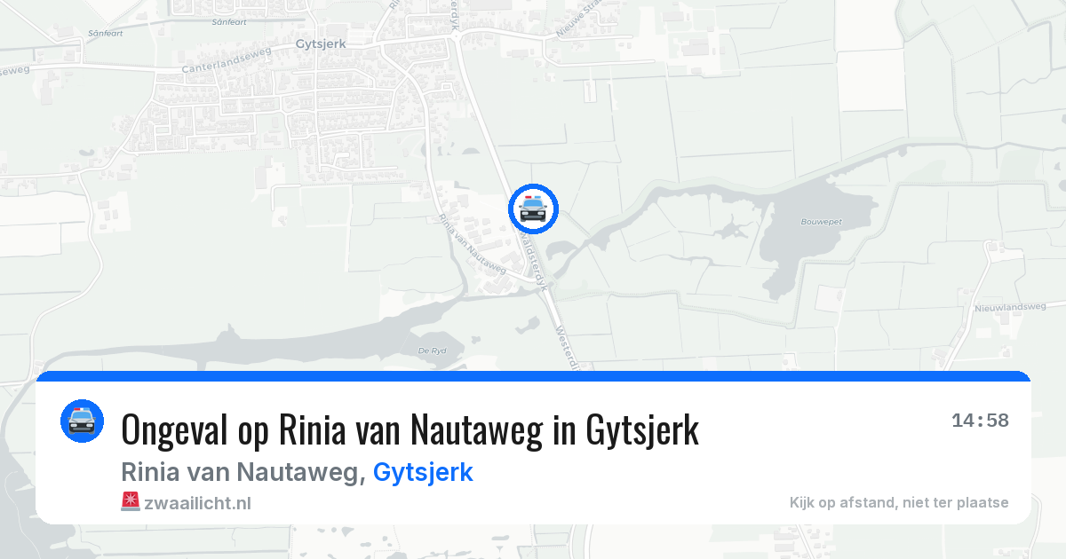 Ongeval op Rinia van Nautaweg in Gytsjerk — 1 jun 2026