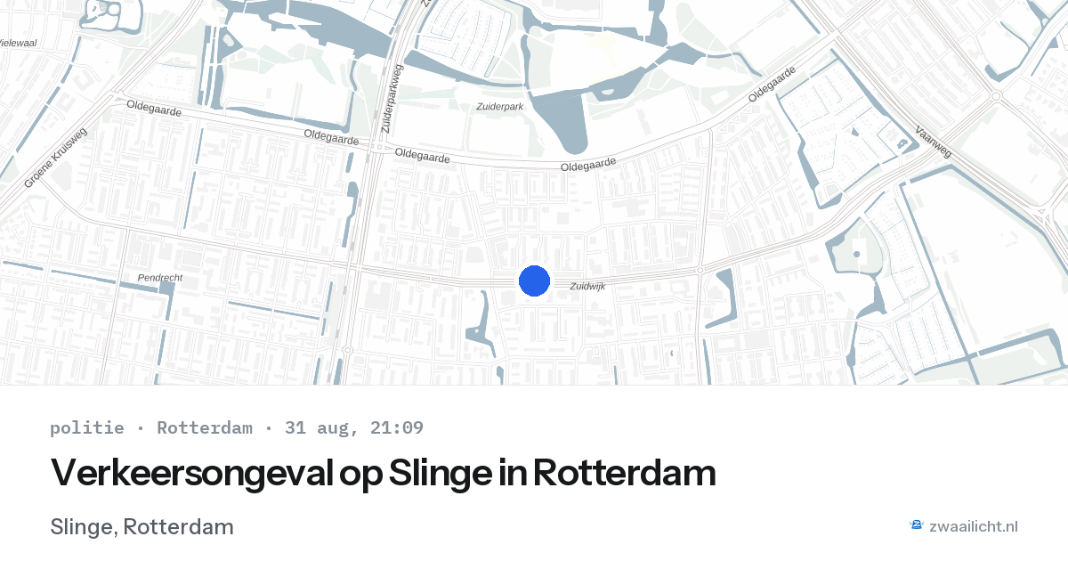Verkeersongeval op Slinge in Rotterdam — 31 aug 2026