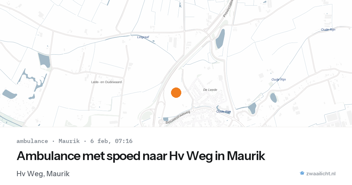 Ambulance met spoed naar Hv Weg in Maurik — 6 feb 2026