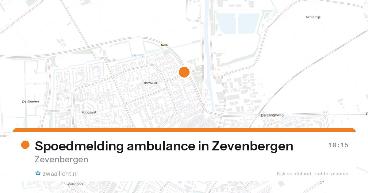 Spoedmelding ambulance in Zevenbergen — 27 aug 2026