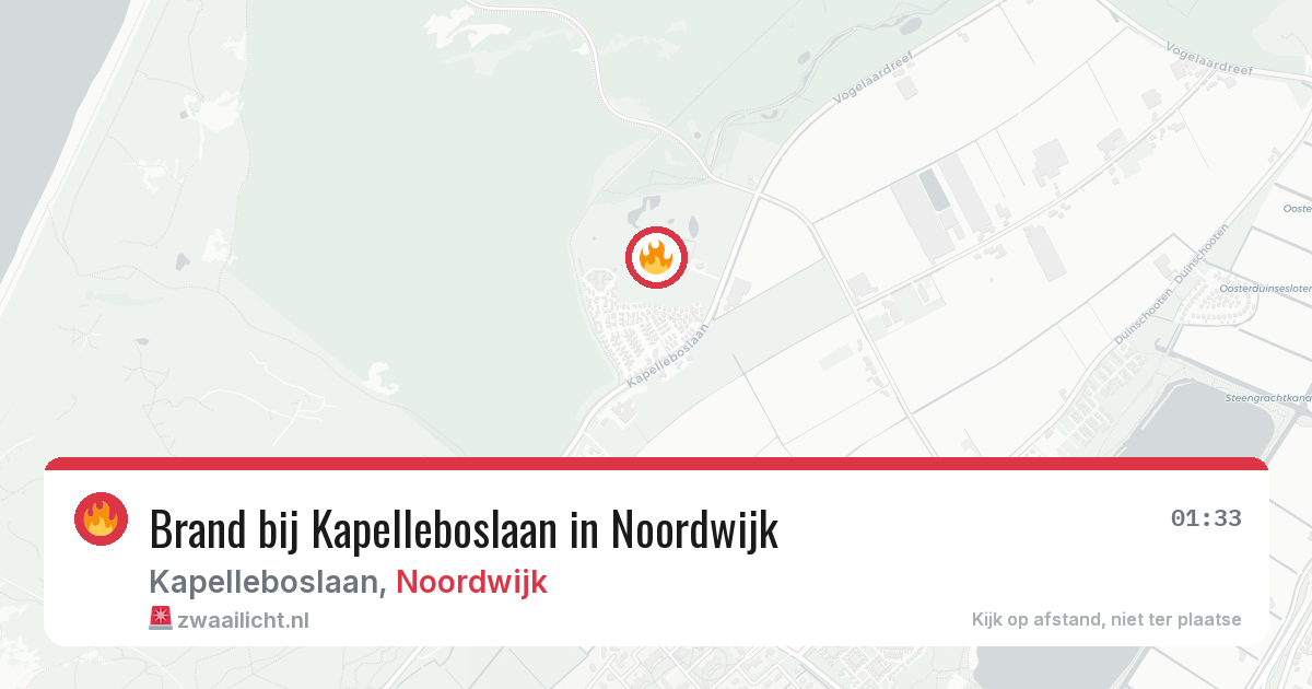 Brand bij Kapelleboslaan in Noordwijk — 31 mrt 2026