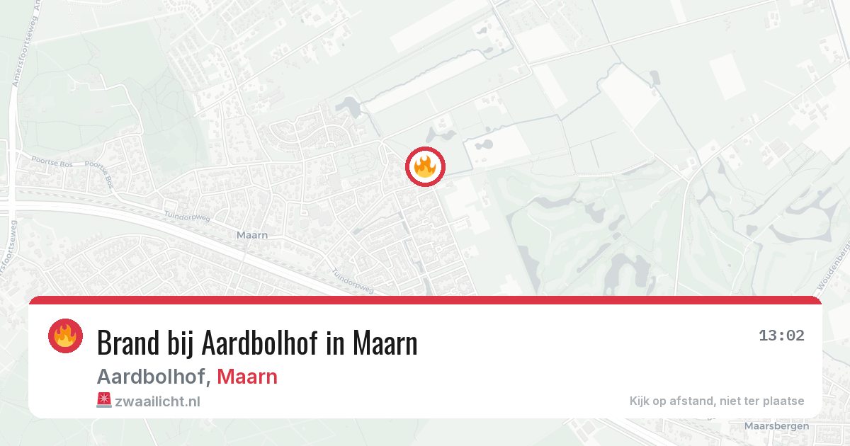 Brand bij Aardbolhof in Maarn — 20 jun 2026