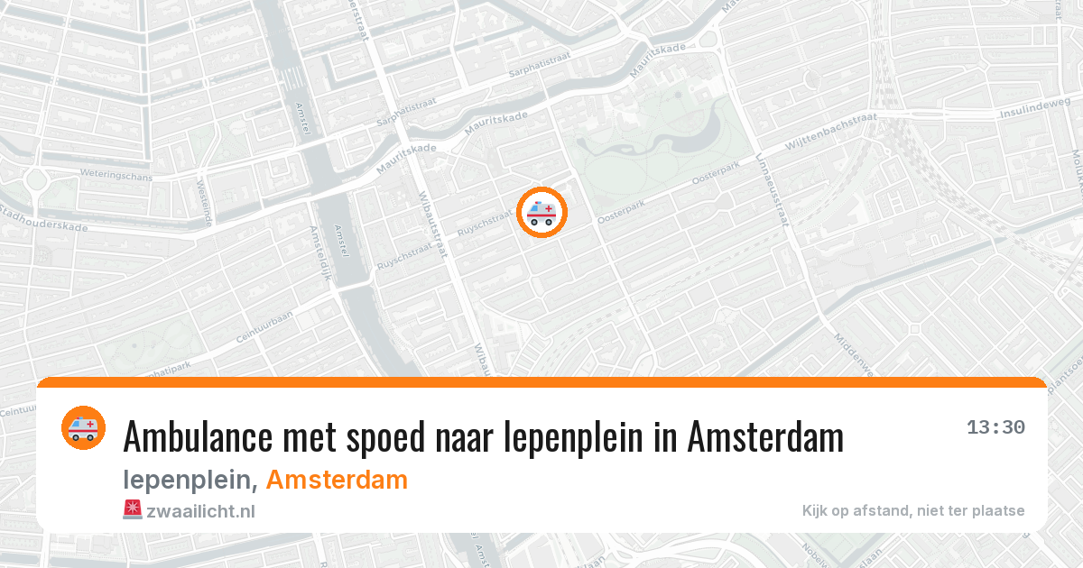 Ambulance met spoed naar Iepenplein in Amsterdam — 1 aug 2026