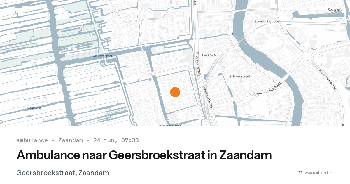 Ambulance naar Geersbroekstraat in Zaandam — 24 jun 2026