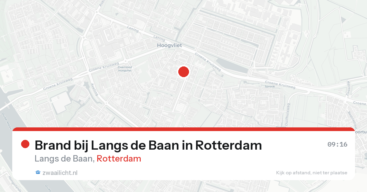 Brand bij Langs de Baan in Rotterdam — 26 aug 2026