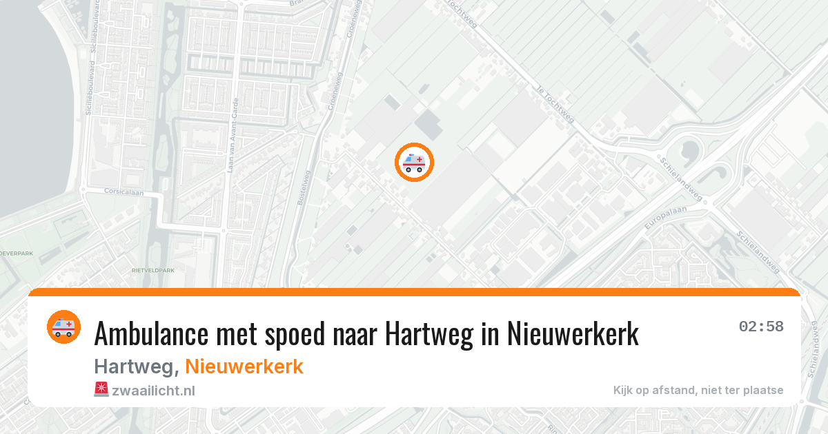 Ambulance met spoed naar Hartweg in Nieuwerkerk — 25 jun 2026