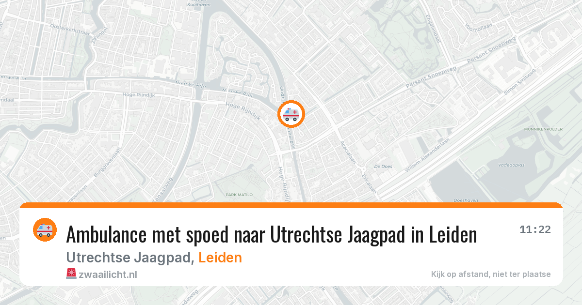 Ambulance met spoed naar Utrechtse Jaagpad in Leiden — 1 aug 2026