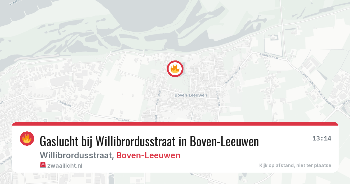 Gaslucht bij Willibrordusstraat in Boven-Leeuwen — 5 mrt 2026