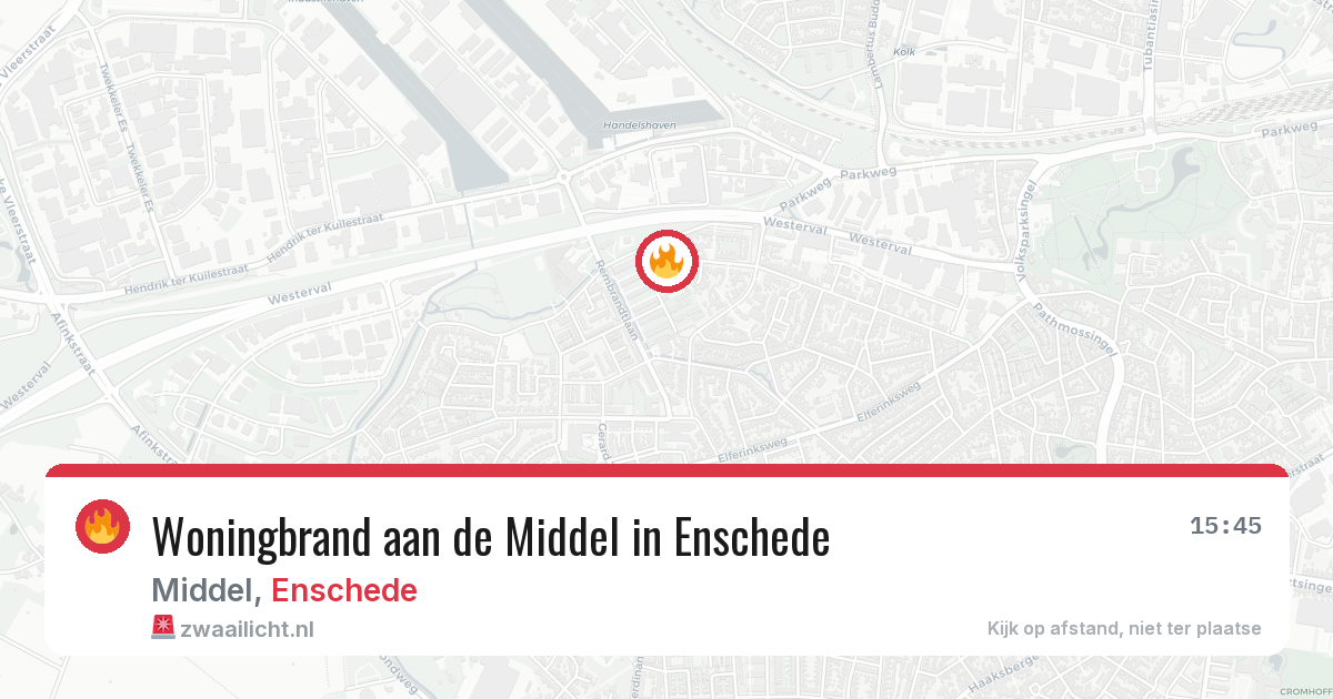 Woningbrand aan de Middel in Enschede — 12 jul 2026