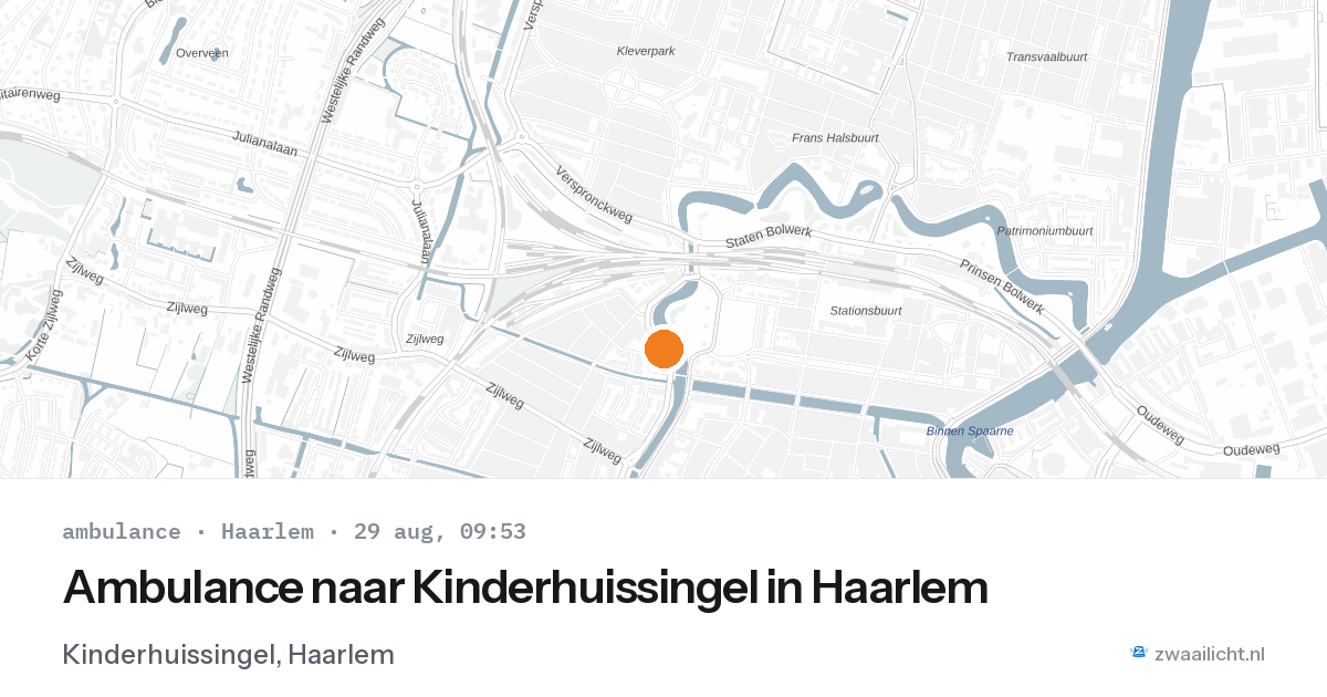 Ambulance naar Kinderhuissingel in Haarlem — 29 aug 2026