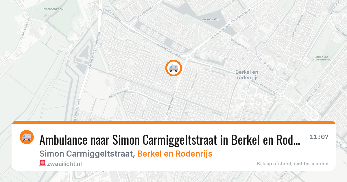 Ambulance naar Simon Carmiggeltstraat in Berkel en Rodenrijs — 3 jul 2026