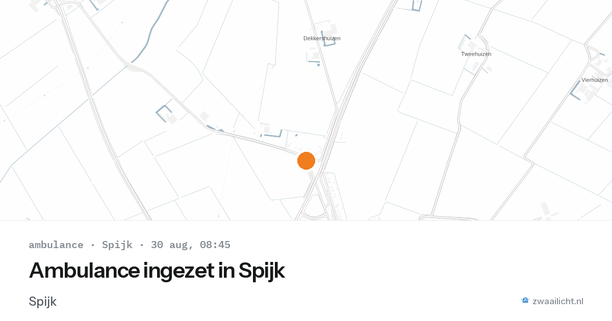 Ambulance ingezet in Spijk — 30 aug 2026