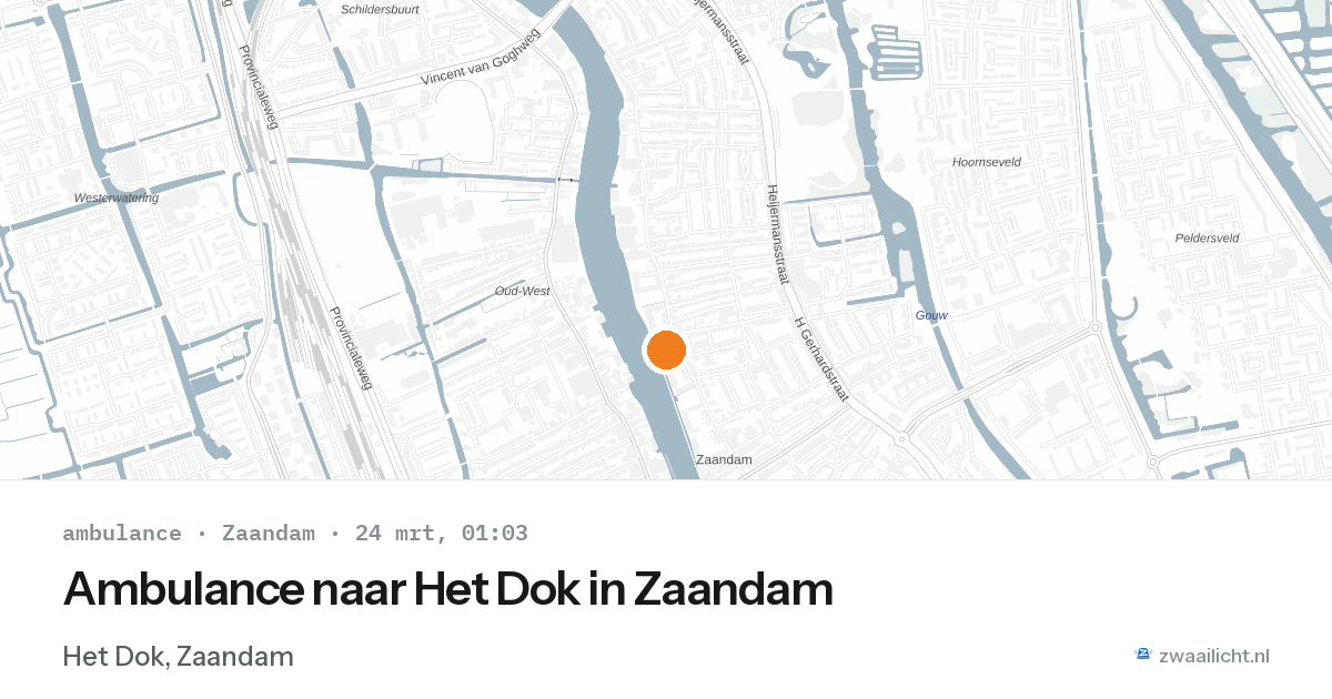 Ambulance naar Het Dok in Zaandam — 24 mrt 2026