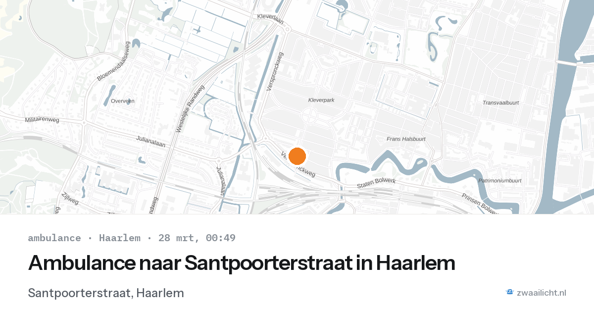 Ambulance naar Santpoorterstraat in Haarlem — 27 mrt 2026