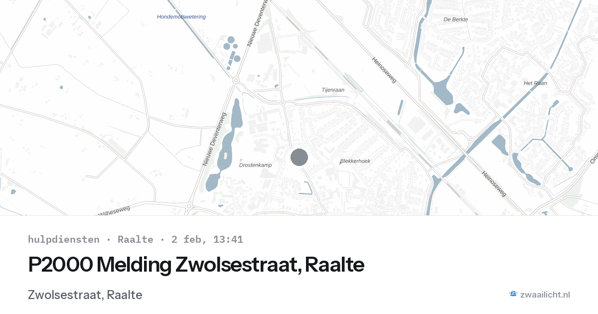 P2000 Melding Zwolsestraat, Raalte — 2 feb 2026