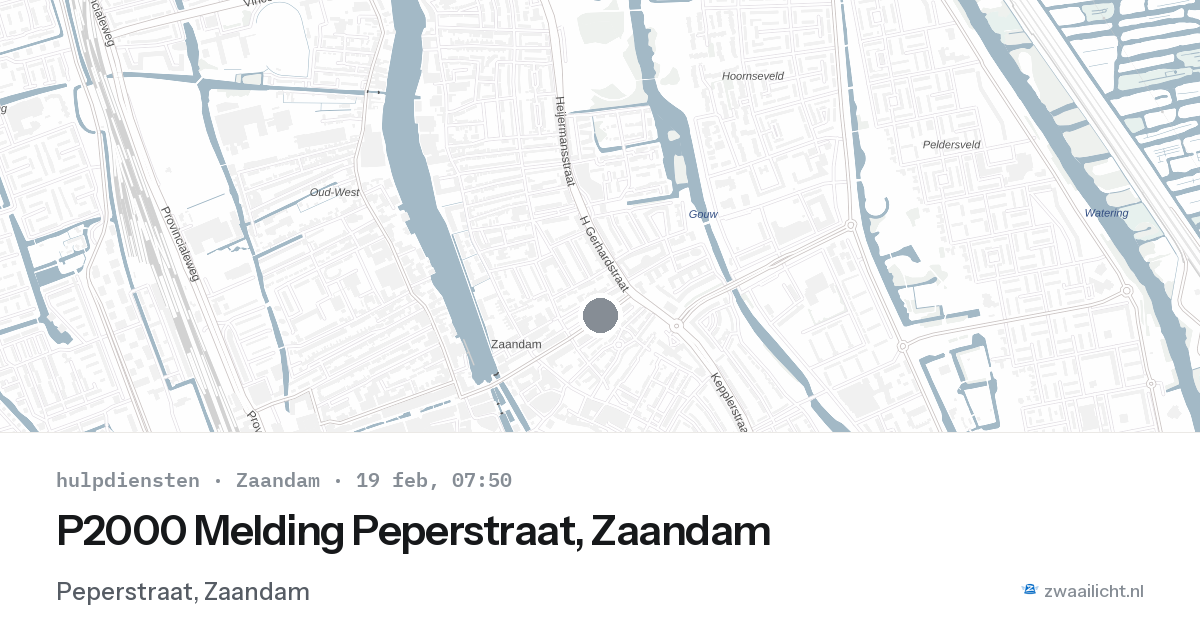 P2000 Melding Peperstraat, Zaandam — 19 feb 2026