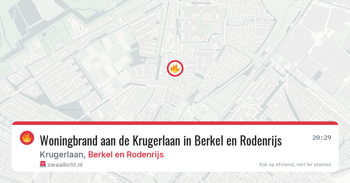 Woningbrand aan de Krugerlaan in Berkel en Rodenrijs — 22 jun 2026