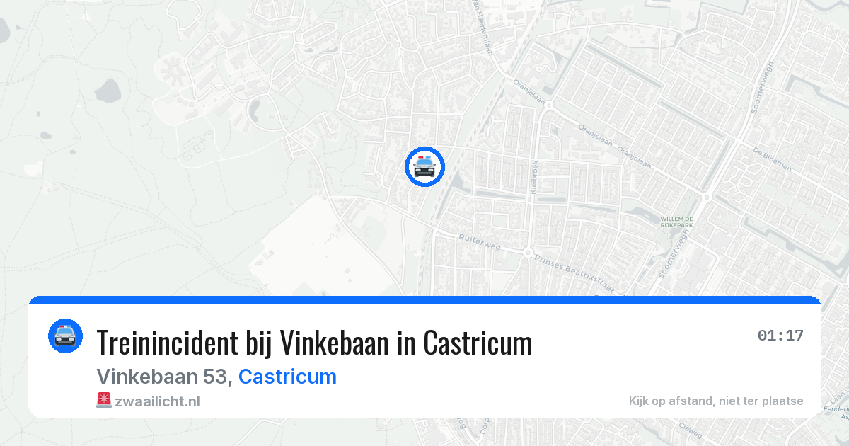 Treinincident bij Vinkebaan in Castricum — 18 mei 2026