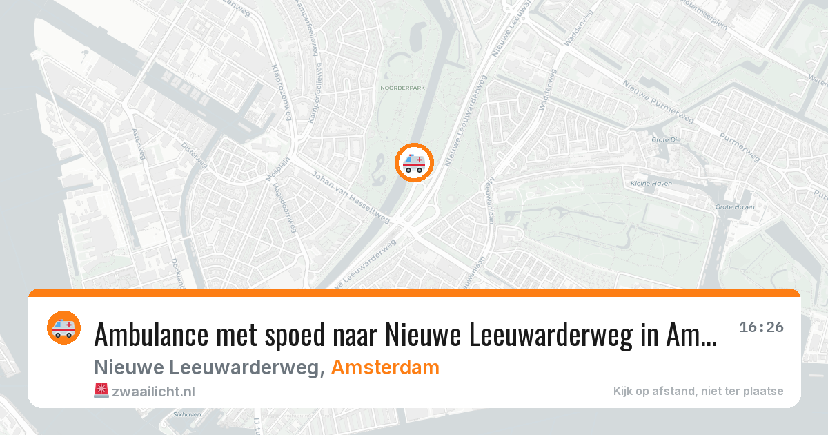 Ambulance met spoed naar Nieuwe Leeuwarderweg in Amsterdam — 26 mei 2026