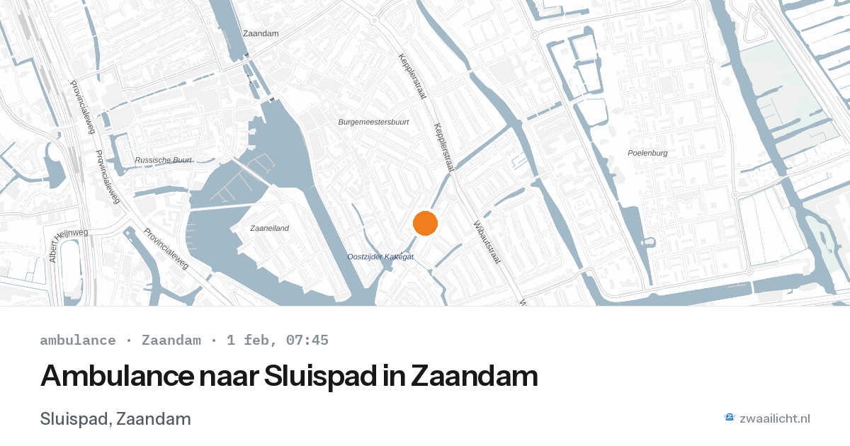 Ambulance naar Sluispad in Zaandam — 1 feb 2026