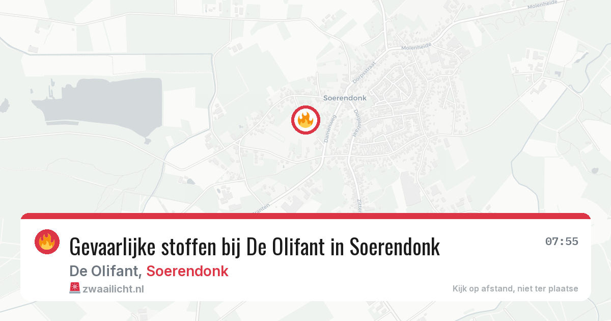Gevaarlijke stoffen bij De Olifant in Soerendonk — 22 mei 2026