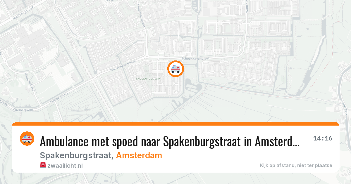 Ambulance met spoed naar Spakenburgstraat in Amsterdam — 3 mei 2026