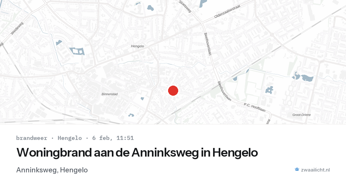 Woningbrand aan de Anninksweg in Hengelo — 6 feb 2026