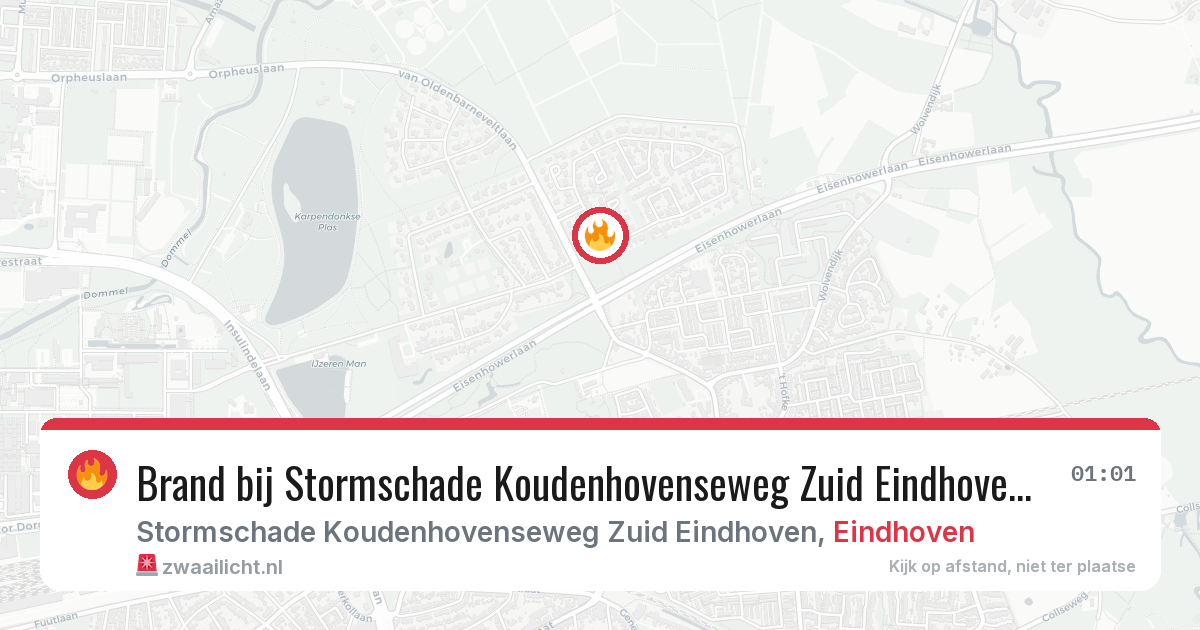 Brand bij Stormschade Koudenhovenseweg Zuid Eindhoven in Eindhoven — 18 jun 2026
