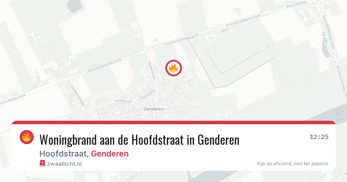 Woningbrand aan de Hoofdstraat in Genderen — 20 jun 2026