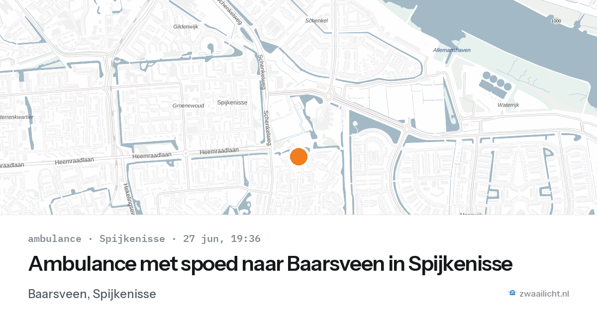 Ambulance met spoed naar Baarsveen in Spijkenisse — 27 jun 2026