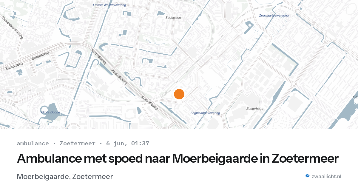 Ambulance met spoed naar Moerbeigaarde in Zoetermeer — 5 jun 2026