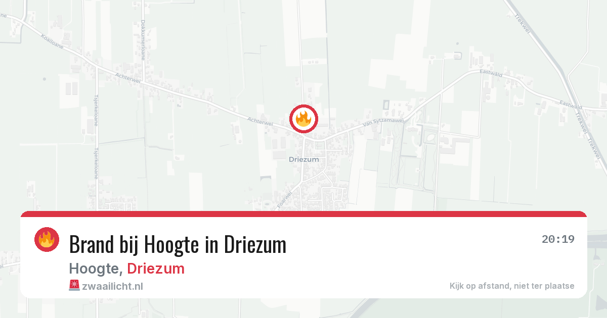 Brand bij Hoogte in Driezum — 2 jul 2026