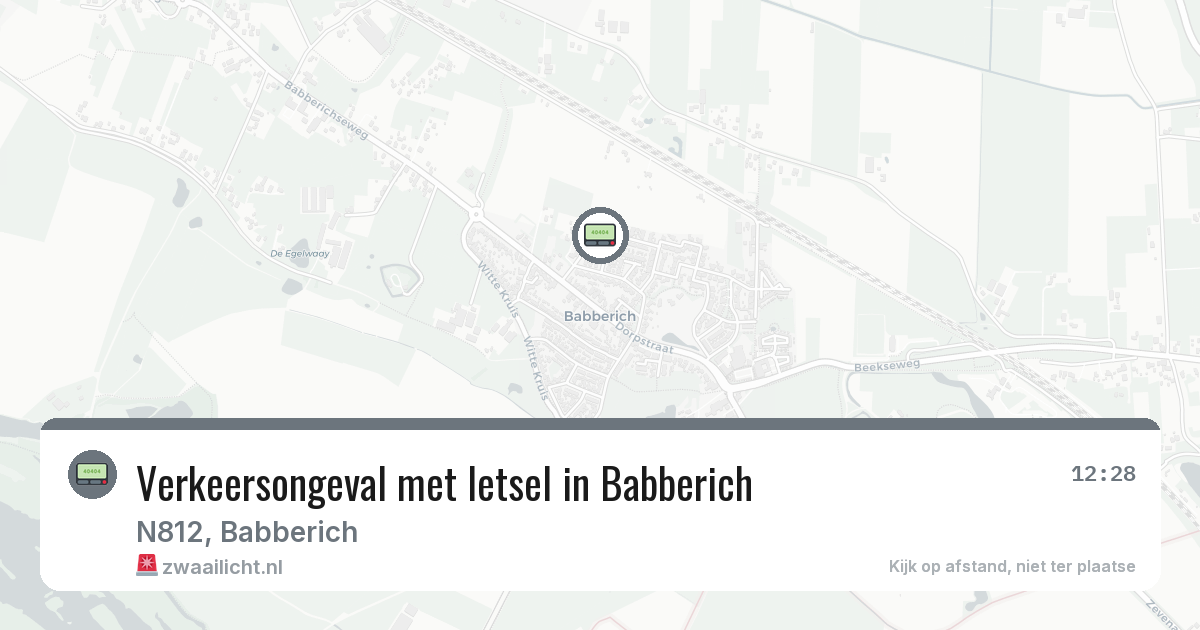 Verkeersongeval met letsel in Babberich — 7 aug 2026