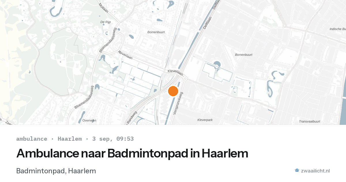 Ambulance naar Badmintonpad in Haarlem — 3 sep 2026